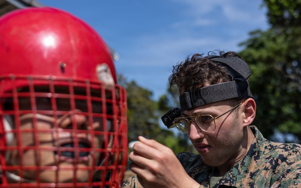 COMMSTRAT Marines conduct a field training exercise at Camp Hansen