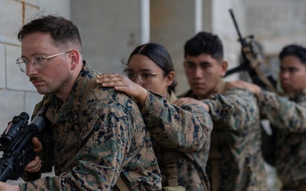 COMMSTRAT Marines conduct a field training exercise at Camp Hansen