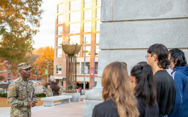 Captain Terence Martin swears in future soliders.