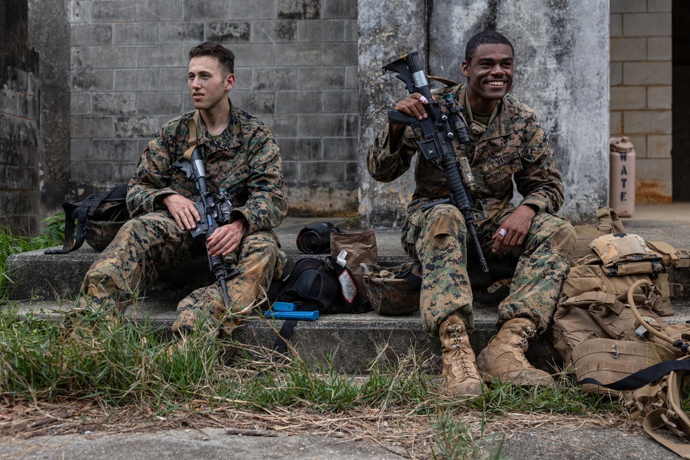 COMMSTRAT Marines conduct a field training exercise at Camp Hansen