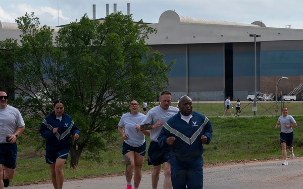 The 507th Mission Support Group conducts two-mile fun run