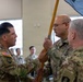 Sgt. Maj. Hector Valdez passes the 304th Cyber Battalion's colors to Lt. Col. Jeremy Mason during the battalion's Change of Command Ceremony at Camp Parks, Calif., on April 11, 2026.
