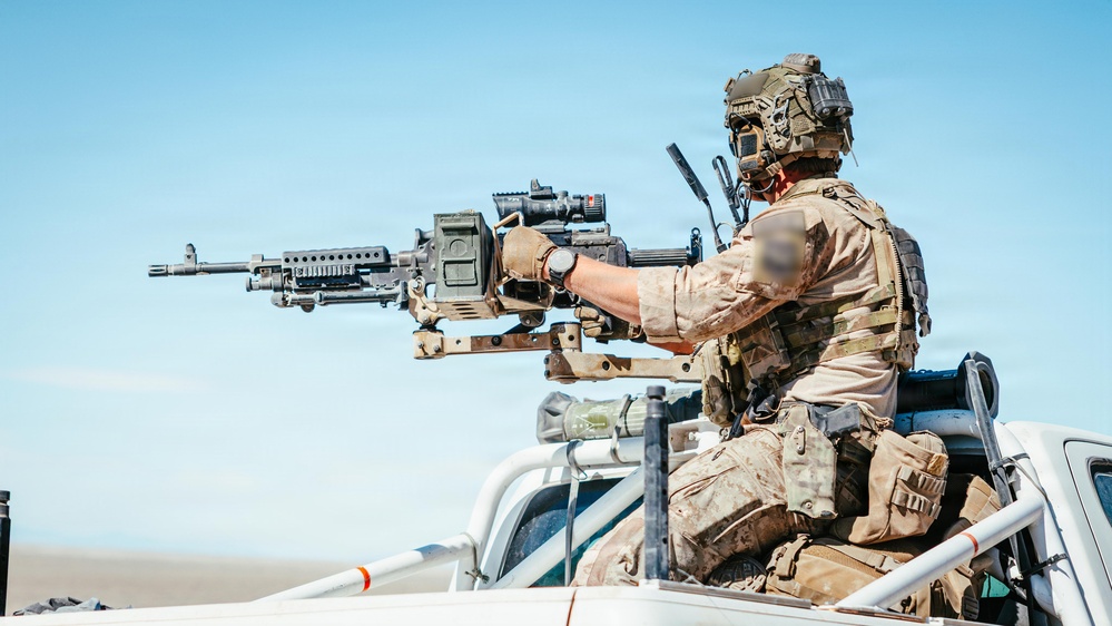 U.S. Marine Raiders conduct combined arms live-fire exercise
