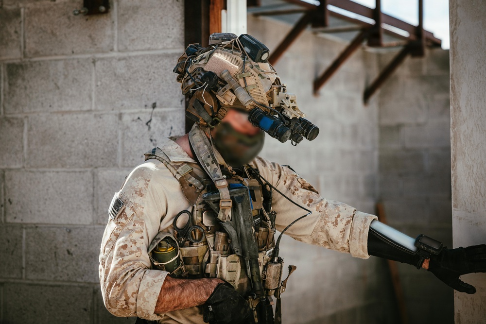 U.S. Marine Raiders conduct combined arms live-fire exercise