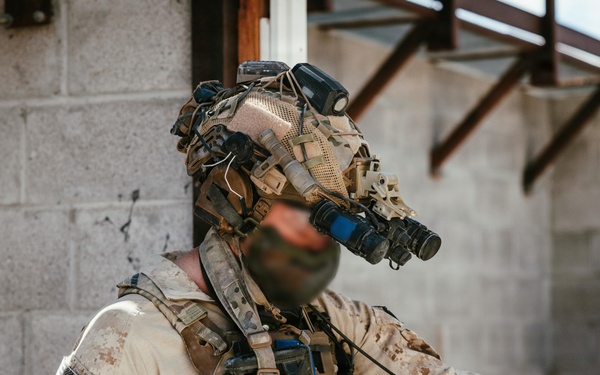 U.S. Marine Raiders conduct combined arms live-fire exercise