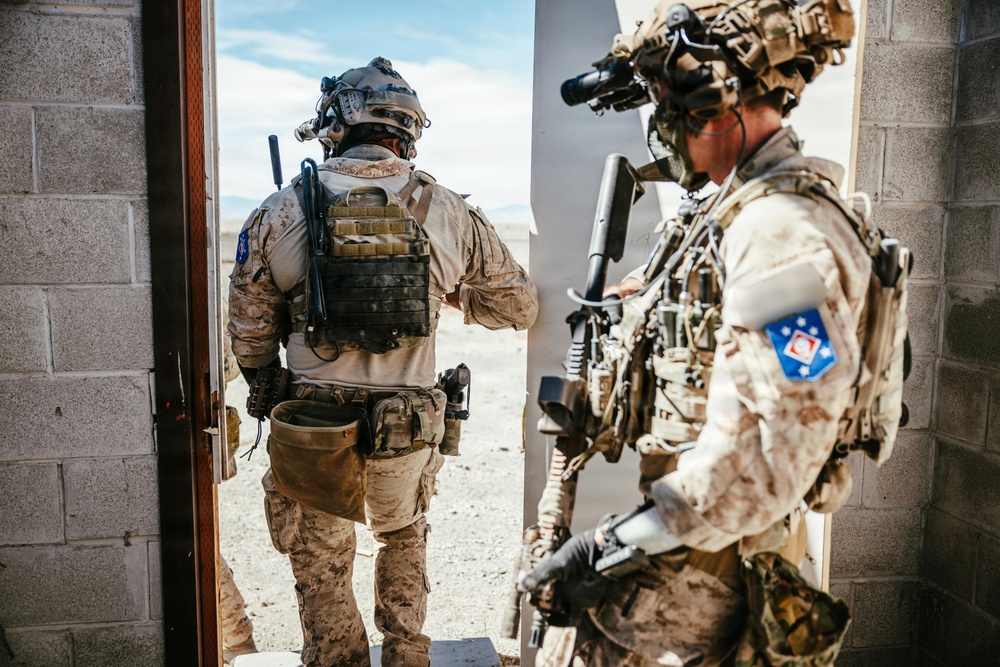 U.S. Marine Raiders conduct combined arms live-fire exercise