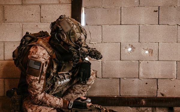 U.S. Marine Raiders conduct combined arms live-fire exercise