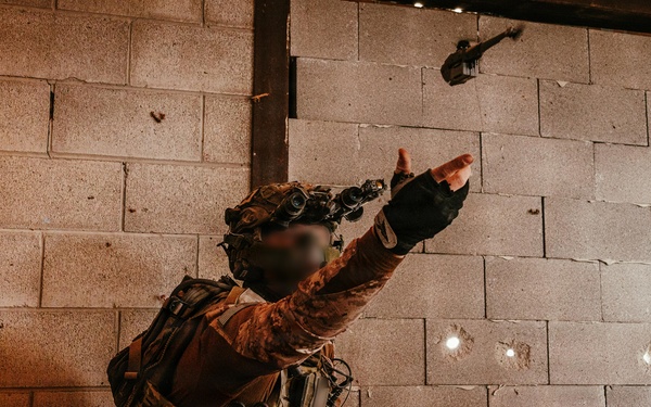 U.S. Marine Raiders conduct combined arms live-fire exercise