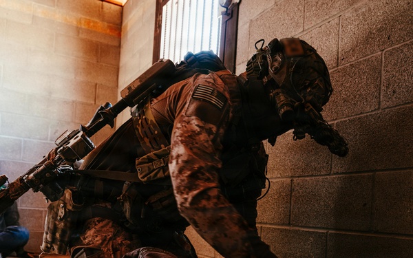 U.S. Marine Raiders conduct combined arms live-fire exercise