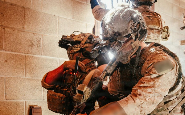 U.S. Marine Raiders conduct combined arms live-fire exercise