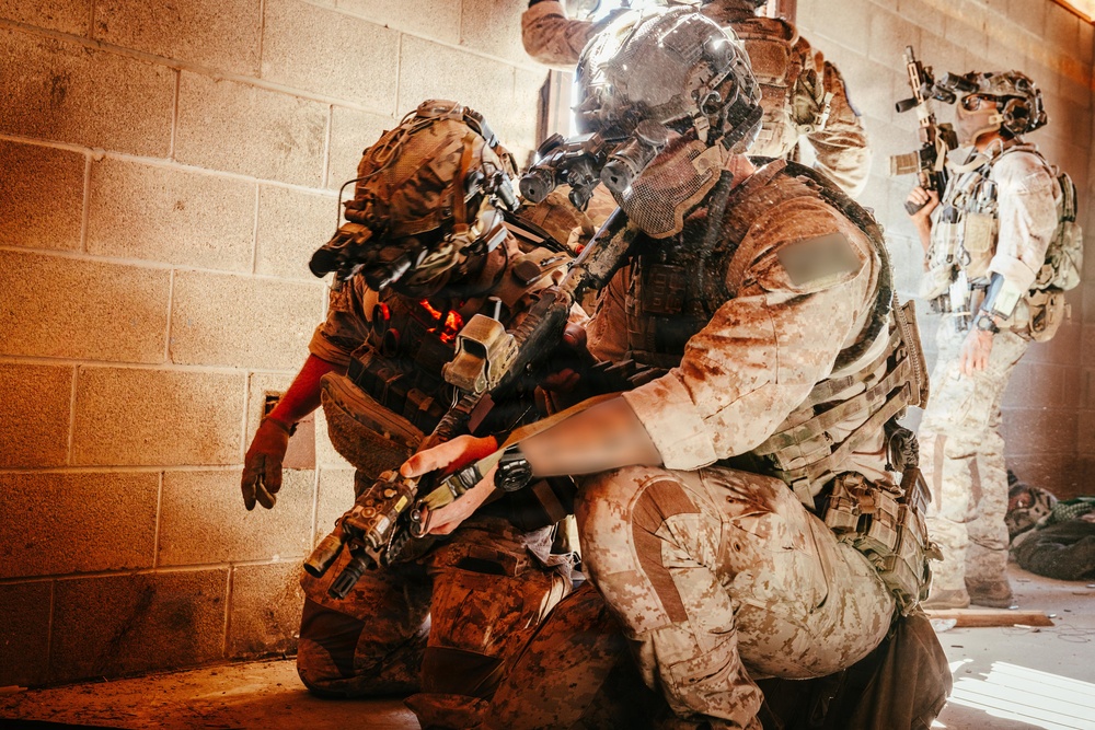 U.S. Marine Raiders conduct combined arms live-fire exercise