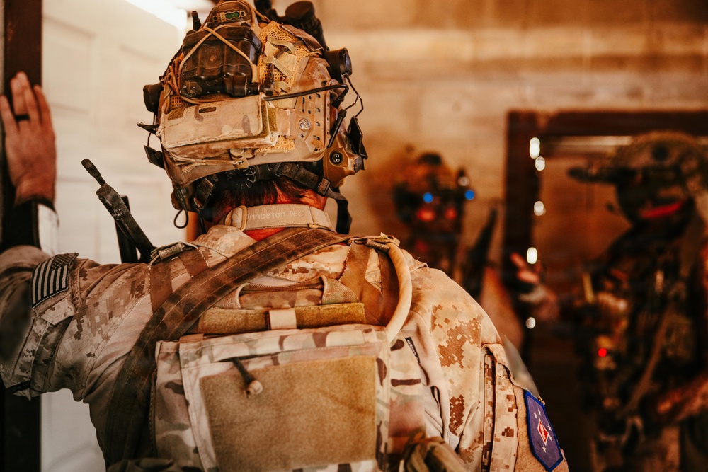 U.S. Marine Raiders conduct combined arms live-fire exercise