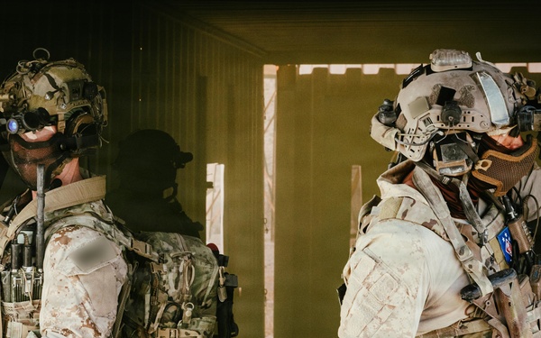 U.S. Marine Raiders conduct combined arms live-fire exercise