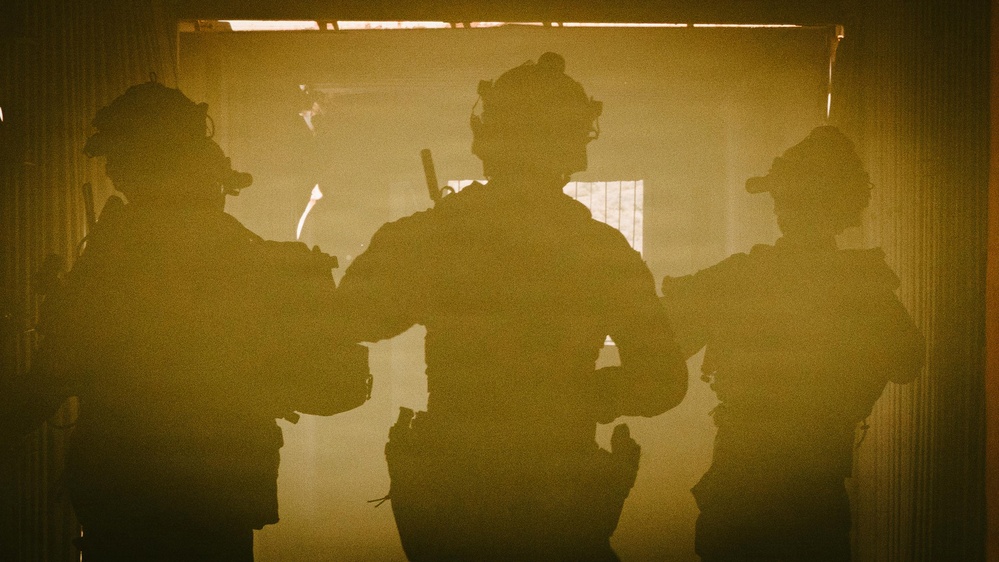 U.S. Marine Raiders conduct combined arms live-fire exercise
