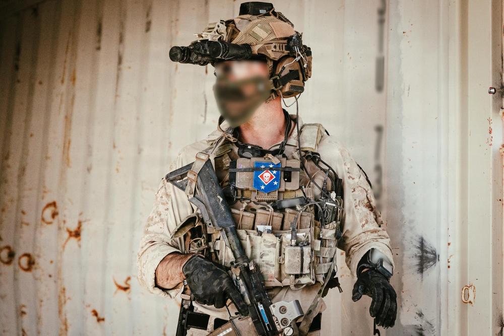 U.S. Marine Raiders conduct combined arms live-fire exercise