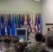 Col. Andrew Walsh, commander of the Army Reserve Cyber Protection Brigade, addresses soldiers and guests during the 304th Cyber Battalion's Change of Command Ceremony at Camp Parks, Calif., on April 12, 2026.