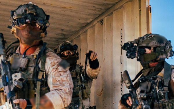 U.S. Marine Raiders conduct combined arms live-fire exercise