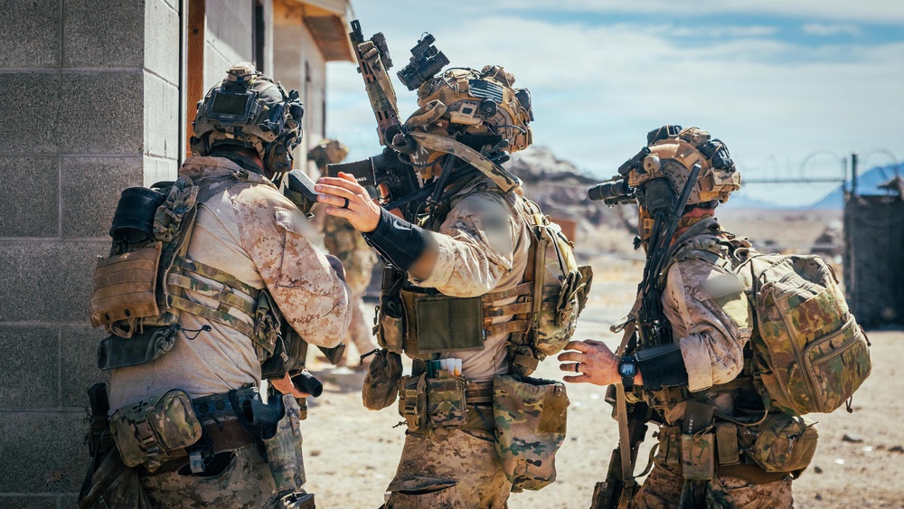 U.S. Marine Raiders conduct combined arms live-fire exercise