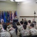 Lt. Col. Joel Joyce, incoming commander of the 304th Cyber Battalion, addresses soldiers and guests during the 304th Cyber Battalion's Change of Command Ceremony at Camp Parks, Calif., on April 12, 2026.