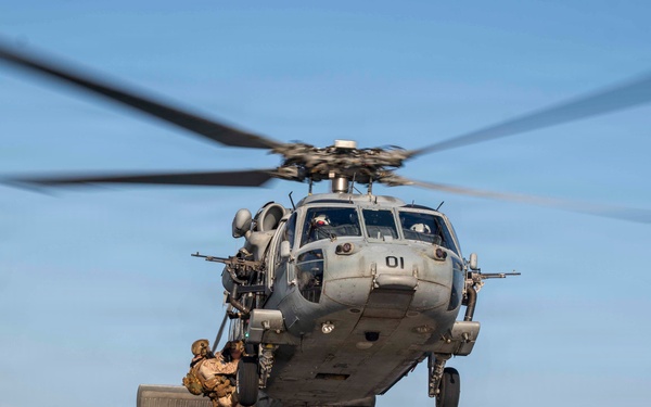 USS Tripoli Conducts Live-Hoist Training