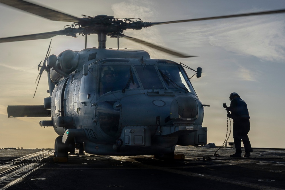 Delbert D. Black conducts flight operations