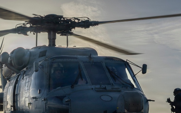 Delbert D. Black conducts flight operations