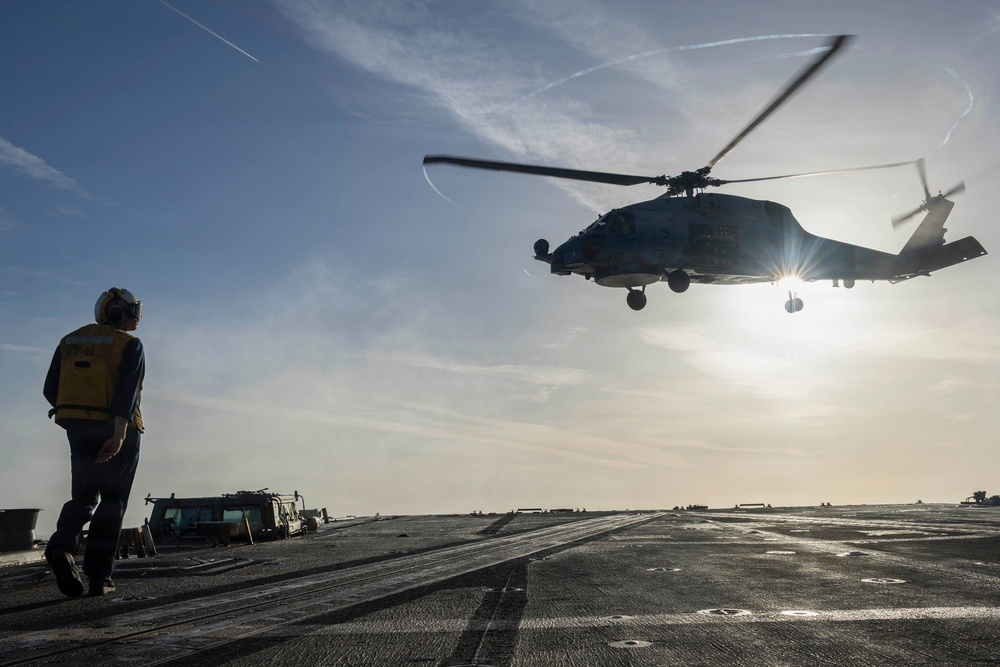 Delbert D. Black conducts flight operations