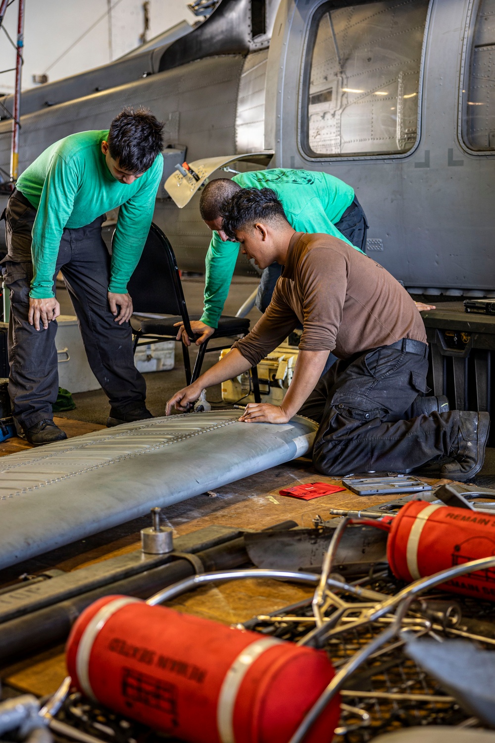 USS Iwo Jima Sailors Conduct MH-60S Seahawk Maintenance