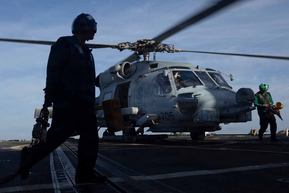 Delbert D. Black conducts flight operations