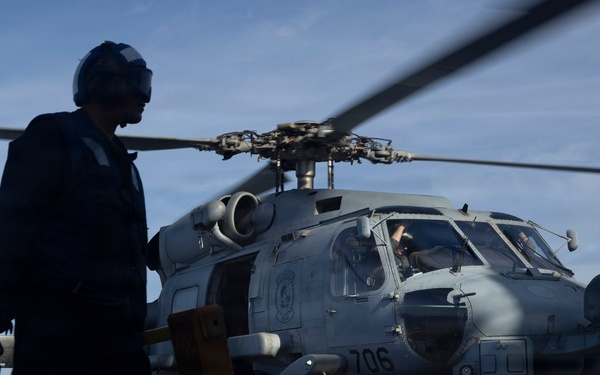 Delbert D. Black conducts flight operations