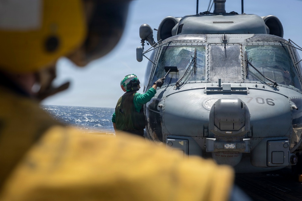 Delbert D. Black conducts flight operations