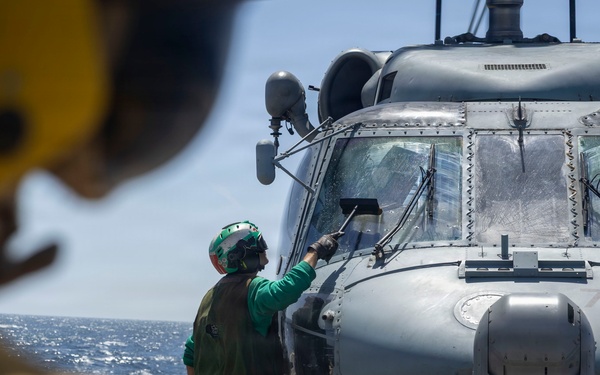 Delbert D. Black conducts flight operations