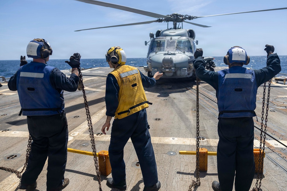 Delbert D. Black conducts flight operations