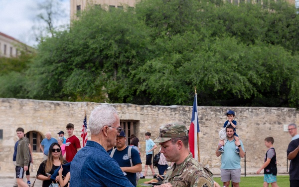 Army Reserve Soldier promoted to captain during ceremony at the Alamo