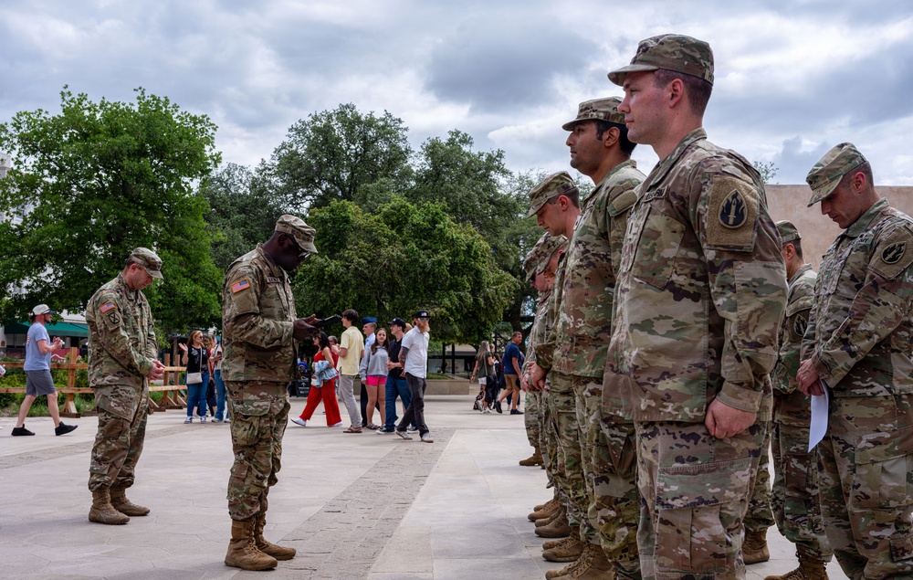 Army Reserve Soldier promoted to captain during ceremony at the Alamo
