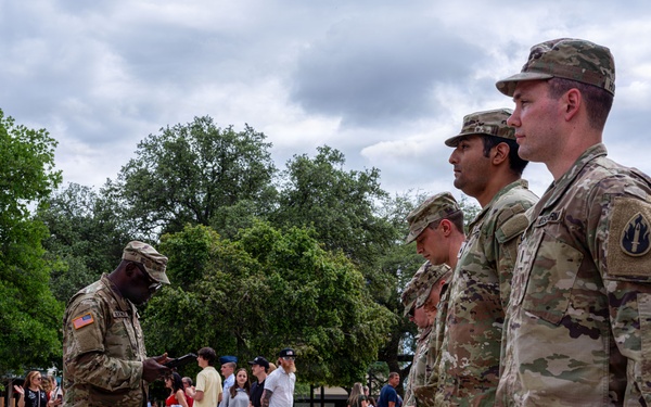 Army Reserve Soldier promoted to captain during ceremony at the Alamo