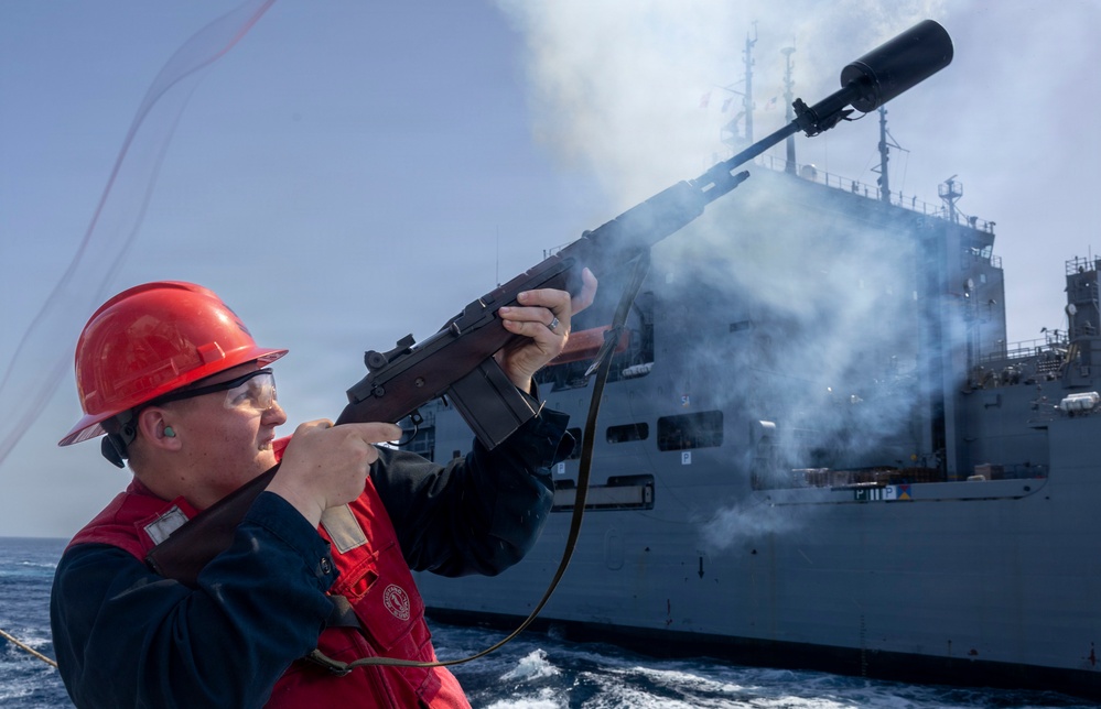 Delbert D. Black conducts a replenishment-at-sea