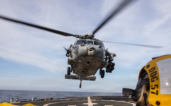 USS Mitscher (DDG 57) Conducts Flight Operations