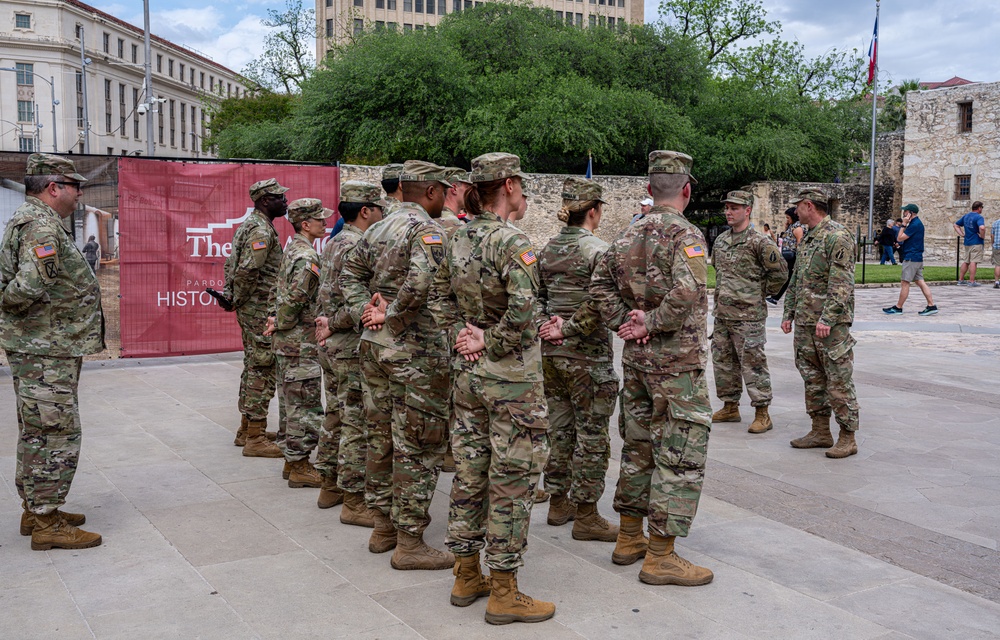 Army Reserve Soldier promoted to captain during ceremony at the Alamo