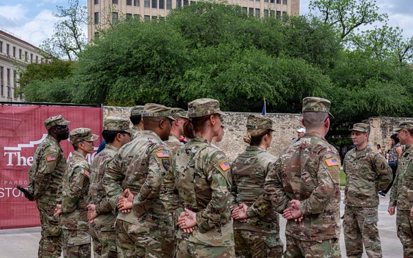 Army Reserve Soldier promoted to captain during ceremony at the Alamo