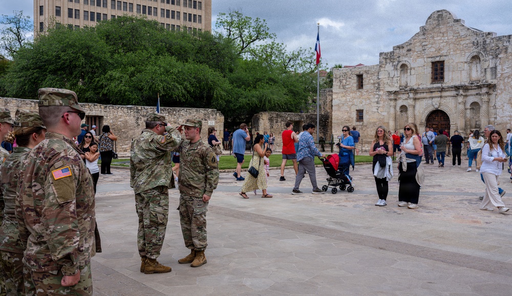 Army Reserve Soldier promoted to captain during ceremony at the Alamo