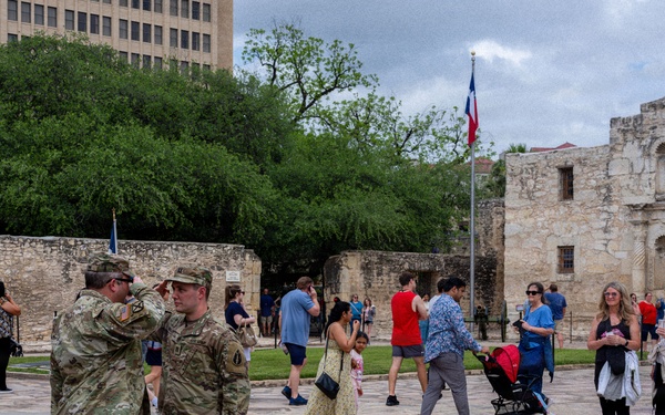 Army Reserve Soldier promoted to captain during ceremony at the Alamo