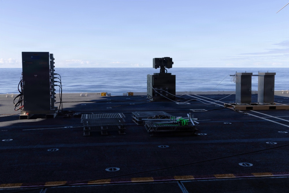 CVN 77 Tests Laser Weapon System