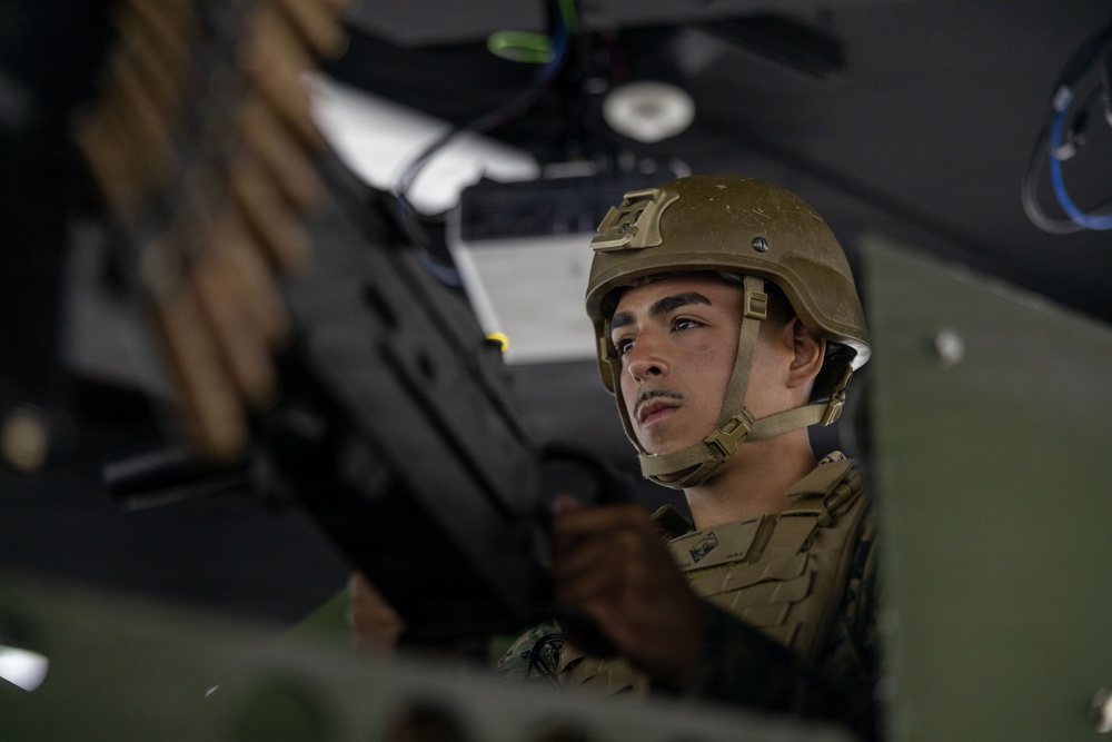 Marines with CLR-1 Conduct Combat Convoy Simulator Training