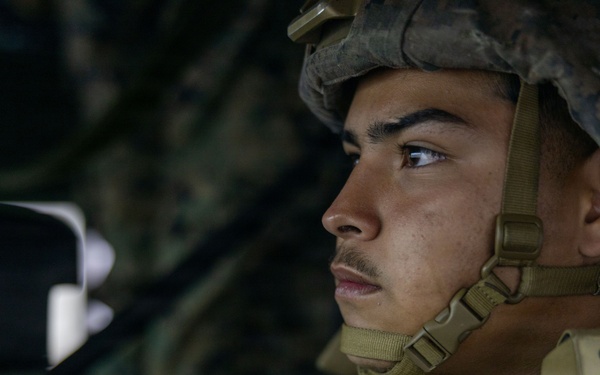 Marines with CLR-1 Conduct Combat Convoy Simulator Training