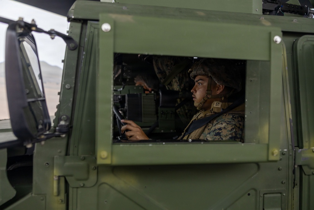 Marines with CLR-1 Conduct Combat Convoy Simulator Training