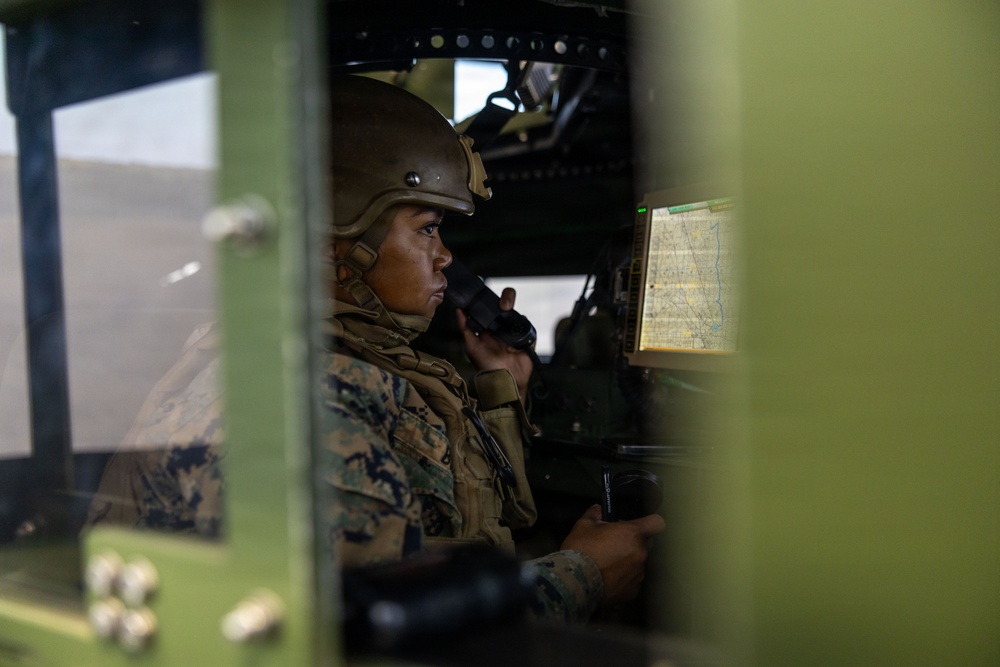 Marines with CLR-1 Conduct Combat Convoy Simulator Training