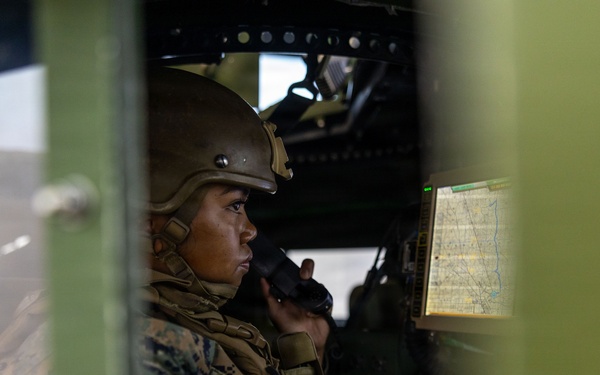 Marines with CLR-1 Conduct Combat Convoy Simulator Training