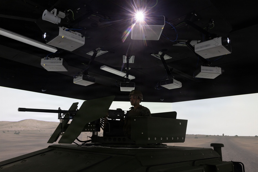 Marines with CLR-1 Conduct Combat Convoy Simulator Training