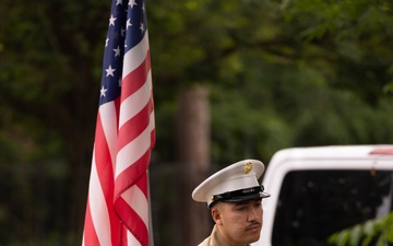 U.S. service members participate in wreath-laying ceremony at Fallen Warriors Memorial